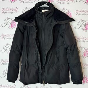 Isaac mizrahi coat puffer Black Jacket zip up collared puff style winter